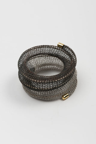 BRAZALETE GRIS Y PLATA