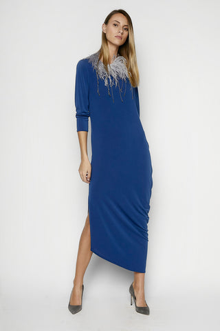 VESTIDO ASIMÉTRICO AZULÓN LARGO