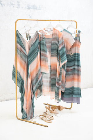 MANGUITO MULTICOLOR VERDE AGUA SALMÓN Y CRUDO