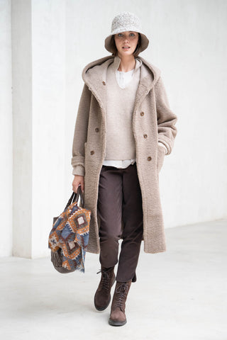 Briona reversible taupe coat