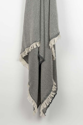 Gray Daneva scarf with fringes