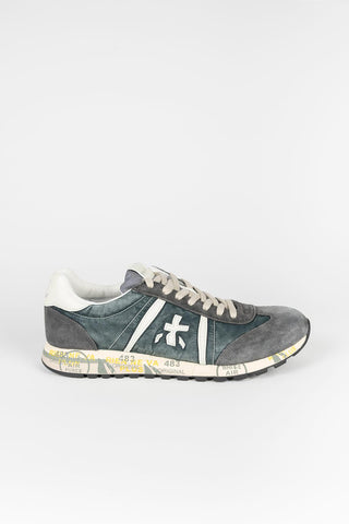 Zapatillas Velor azul de ante y tejido técnico hombre