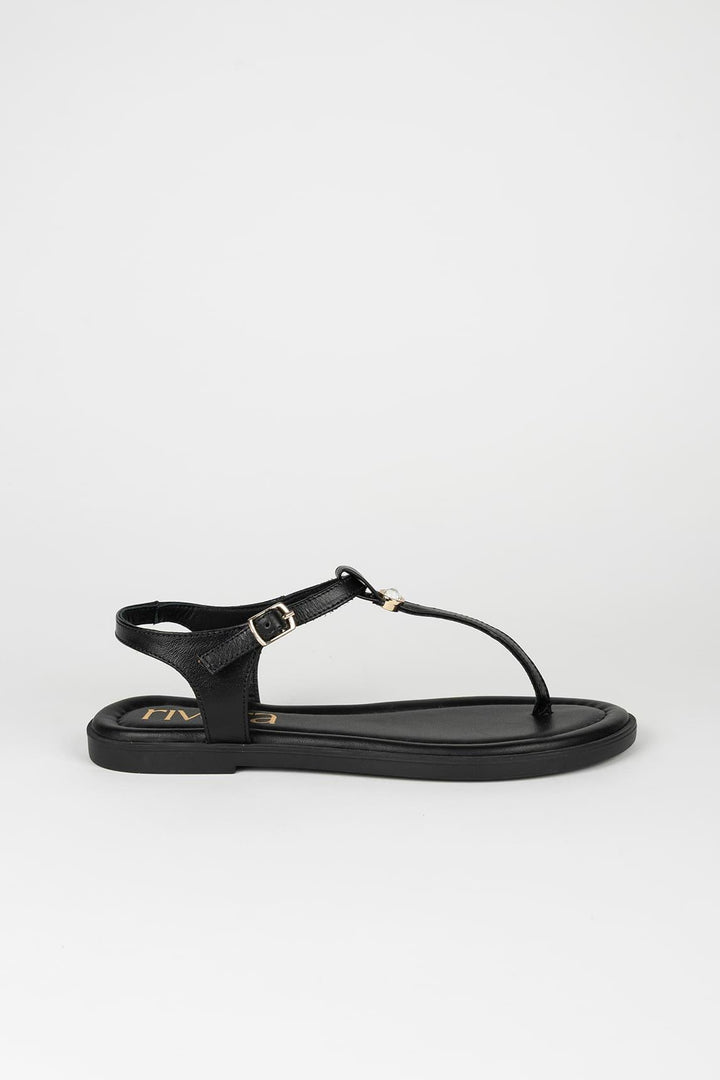 Sandalia Thalira piel negra