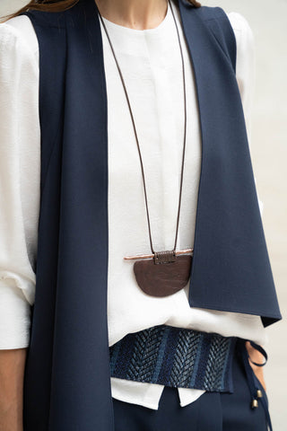 Collar Eclipse cobre y madera