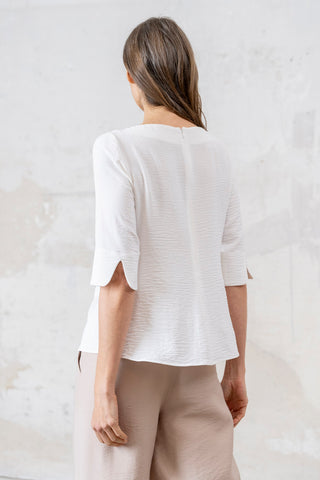 TOP RECOGIDO LATERAL BLANCO