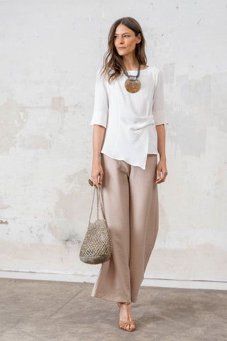 TOP RECOGIDO LATERAL BLANCO