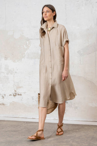 VESTIDO CAMISERO BEIGE