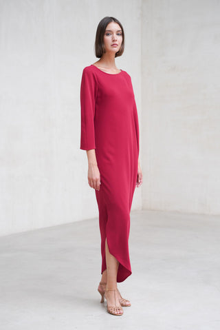 VESTIDO POSITANO ASIMÉTRICO ROJO
