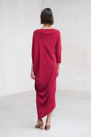 VESTIDO POSITANO ASIMÉTRICO ROJO