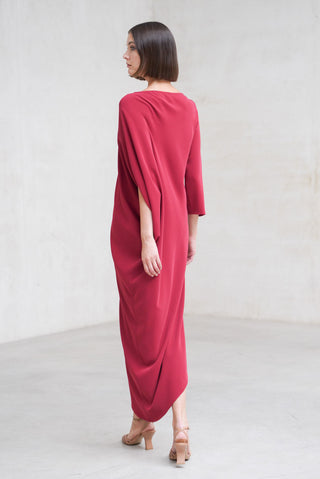 VESTIDO POSITANO ASIMÉTRICO ROJO