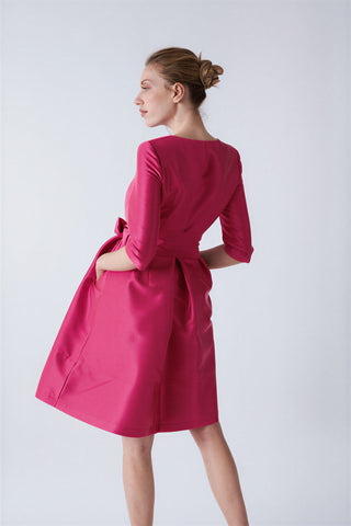 Odelia fuchsia trench dress