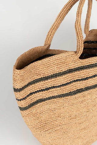 Bolso Tárika rafia con detalle a rayas