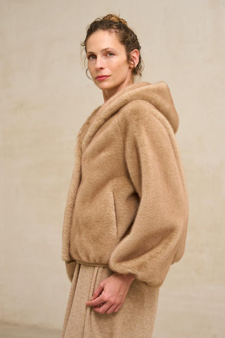 Ostera mink-effect beige coat