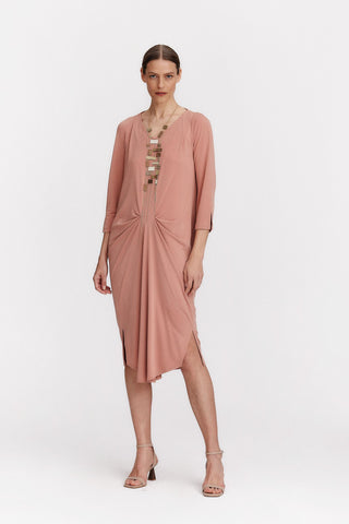 Vestido Huertel Rosa Empoeirado