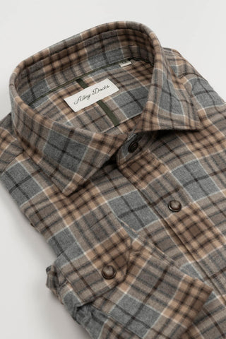 Camisa Ostarel cinzento e camel