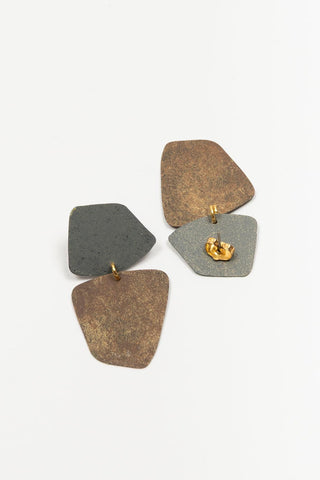 Pendientes Caronte antracita y dorado FL Private