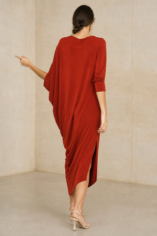 Vestido Indara rojo teja