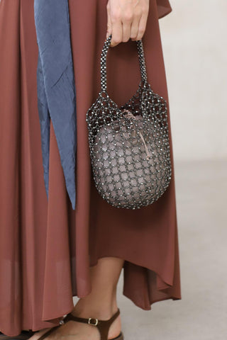 Metallic mesh Lysenne bag