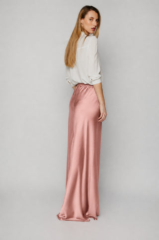 Uriah Dusty Pink Satin Skirt