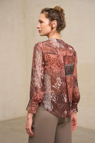 Érne burgundy print blouse