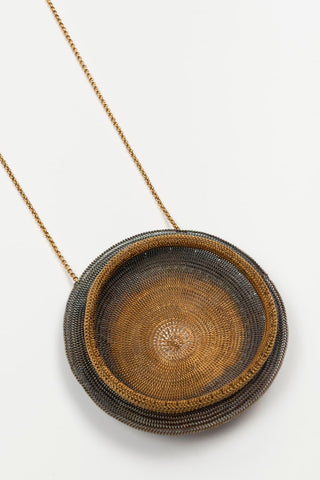 Niara Gold and Gunmetal Mesh Necklace
