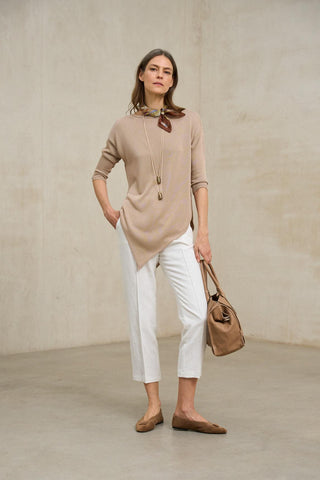 Camisola de malha Élinor cor areia