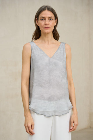 Top de punto Virel gris claro