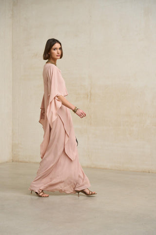 Vestido Kaedryn rosa empolvado