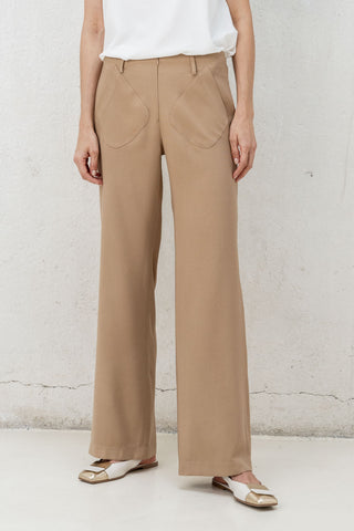 PANTALÓN RECTO BOLSILLOS BEIGE