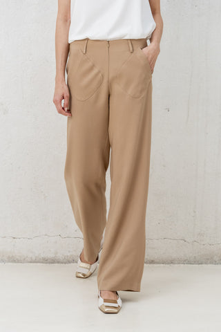 PANTALÓN RECTO BOLSILLOS BEIGE