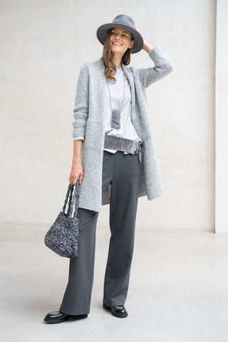 Merano gray pearl lamé cardigan